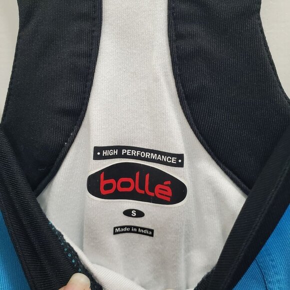 Bolle High Performance Women's Blue Black Stripe Built in Bra Athletic Tank Sz S - Picture 4 of 5